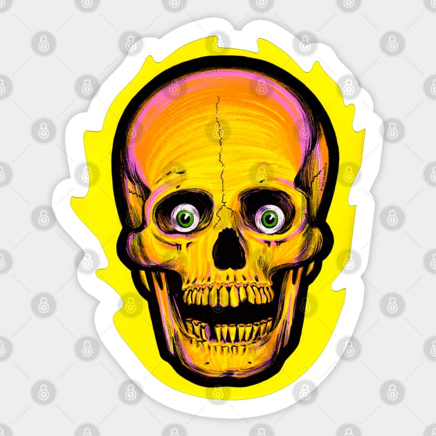 Vintage Flaming Skull Halloween Sticker by Pop Fan Shop